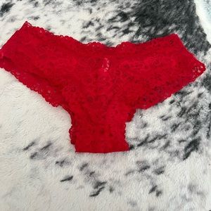 Red lace Victorias Secret panty large